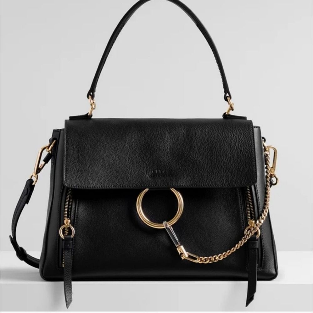 Chloe Faye Day Mini Black Leather Crossbody Bag